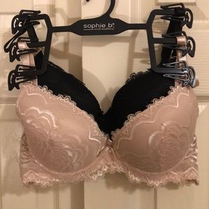Nude and black lace bras 34 B